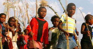Group of Black children walking together